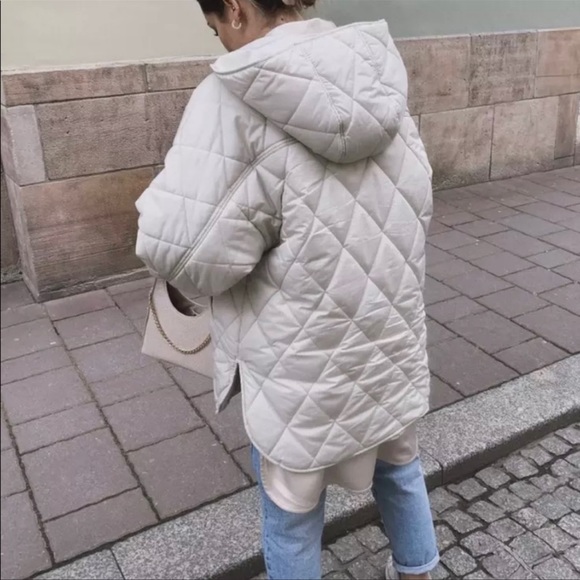 LAST 1!🔥ZARA OVERSIZED QUILTED PUFFER WATER REPELLENT COAT - Picture 12 of 16